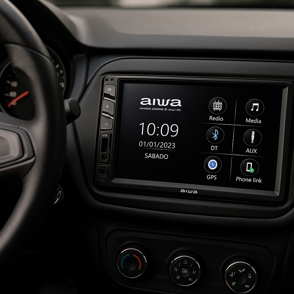 Central Multimídia Car Áudio Aiwa Aws-ca-dd-01 25w Bluetooth Central Multimídia Car Áudio Aiwa Aws-ca-dd-01 25w Bluetooth